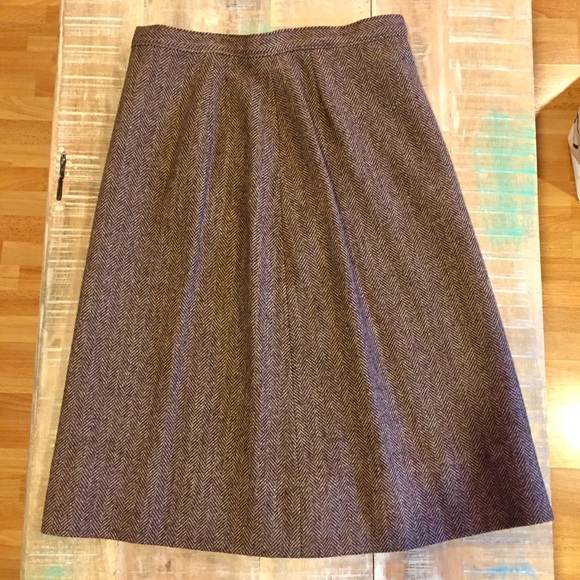Pendleton Dresses & Skirts - Vintage Pendleton Herringbone Wool Skirt brown